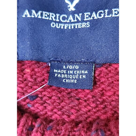 American Eagle Knit Sweater Men's L Red Pullover Crewneck Long Sleeve NWT - Picture 5 of 8